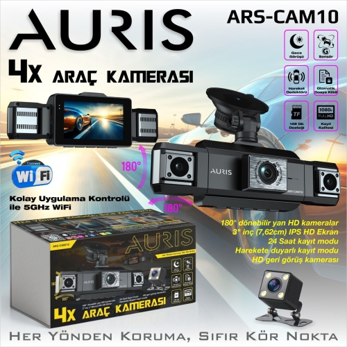 Auris CAM10 4 Kameralı Araç Kamerası Camera