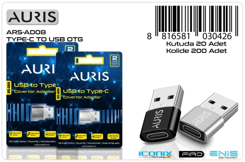 Auris AD08 Type-C to Usb Otg