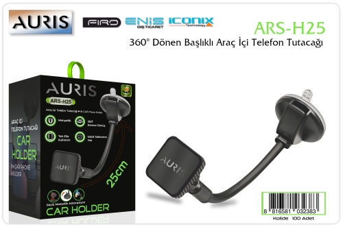 Auris AH25 360 Derece Dönebilen Araç İçi Telefon Tutucu