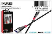 Auris CB24 6A. Micro Işıklı Şarj ve Data Kablosu