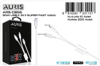Auris CB56 30W 2x1 Çoklu Şarj Kablosu Usb-C to Type-C + Lightning