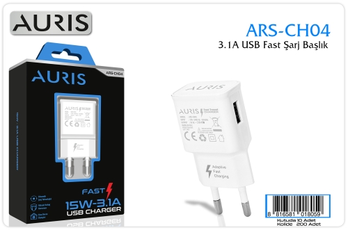 Auris CH04B 3,1A Hızlı Şarj Başlığı