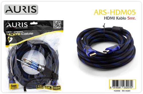 Auris HDM05 5 Metre Hdm Kablo