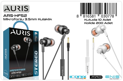 Auris HF48 EarBuds Model Kablolu Kulaklık 3.5mm Jack