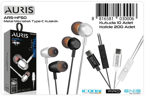 Auris HF50 Type-C Metal Kablolu Kulaklık 