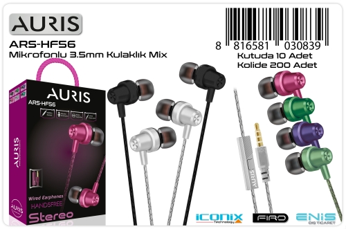 Auris HF56 Kablolu Kulaklık 3.5mm jak