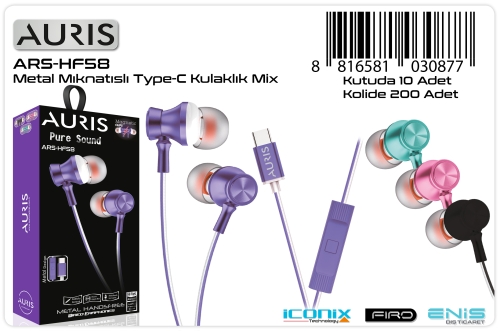 Auris HF58 Metal Type-C Kulaklık 