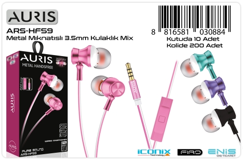 Auris HF59 Metal Kulaklık 3.5mm Jack Mix