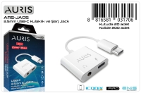 Auris JA05 USB-C To 3.5mm Jack & Type-C Kulaklık ve Şarj Dönüştürücü