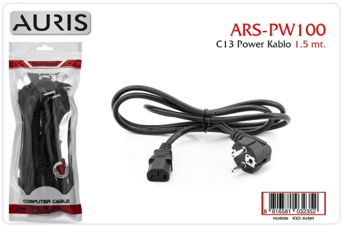 Auris PW100 C13 Power Kablo 1,5Mt