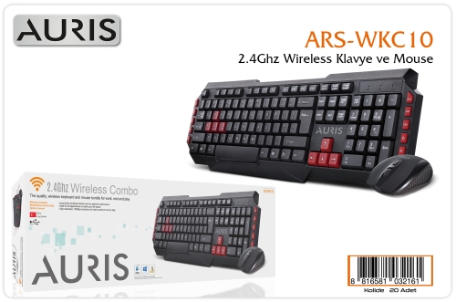 Auris WKC10 2,4Ghz Wireless Klavye+Mouse Set