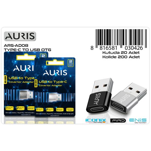 Auris AD08 Type-C to Usb Otg