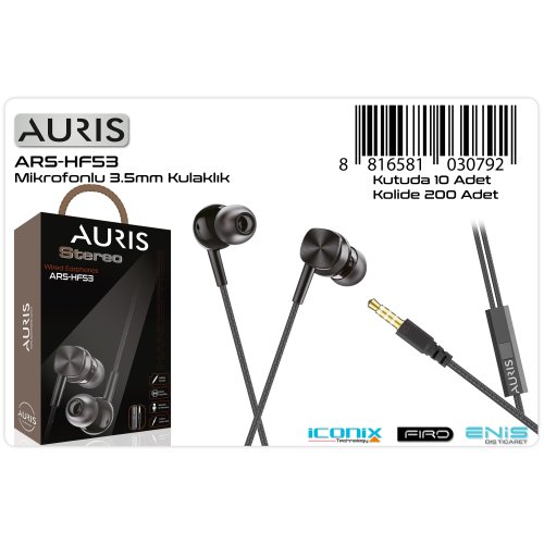 Auris HF53 Kablolu Kulaklık 3.5mm Jack