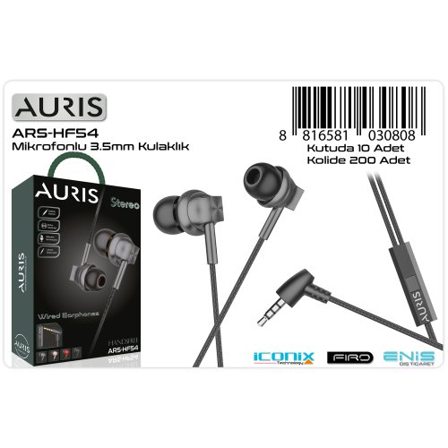 Auris HF54 Kablolu Kulaklık 3.5mm Jack
