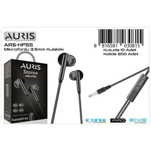 Auris HF55 Kablolu Kulaklık 3.5mm Jack