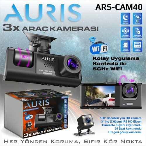 Auris CAM40 3 Kameralı Araç Kamerası
