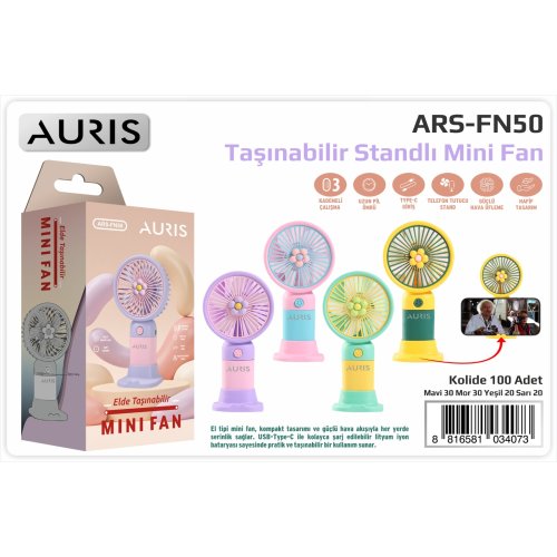 Auris FN50 3 Kademeli Vantilatör Fan