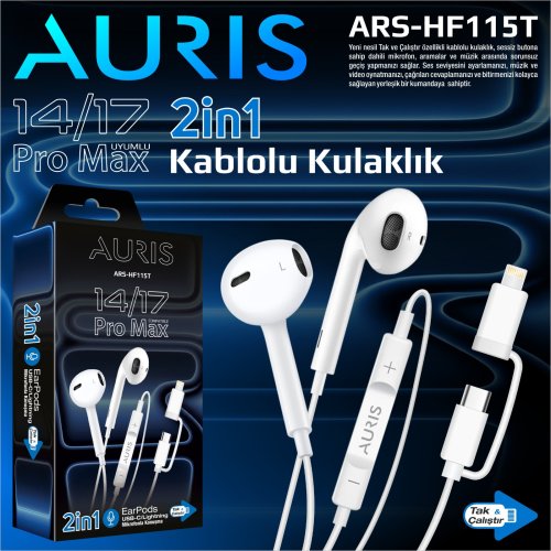 Auris HF115T 2 İn1 Pro Max Kablolu Kulaklık 